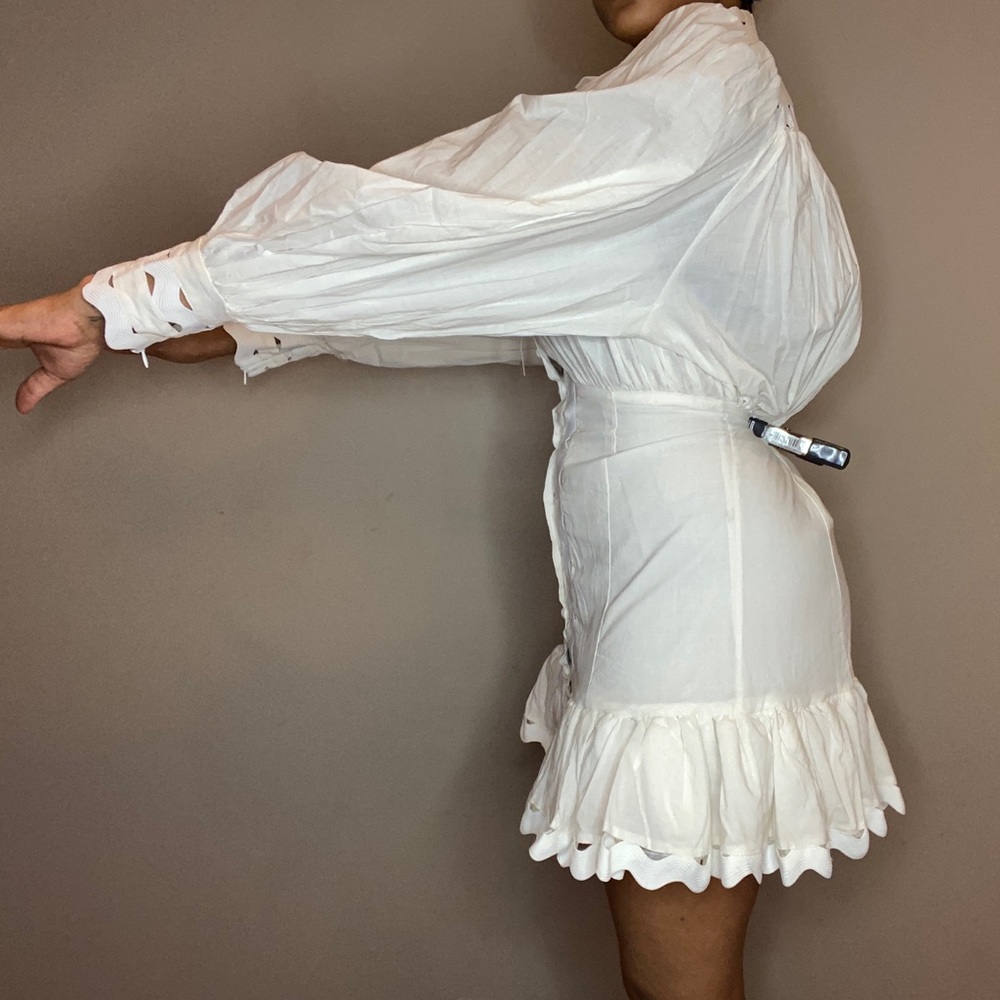 Egg Shell Colored Long Sleeve Dress - Picture 3 of 5